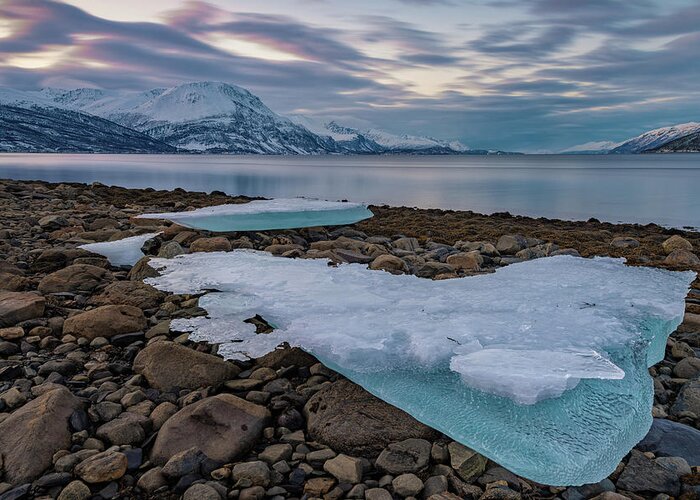 Ice Greeting Card featuring the photograph Stranded ice by Thomas Kast