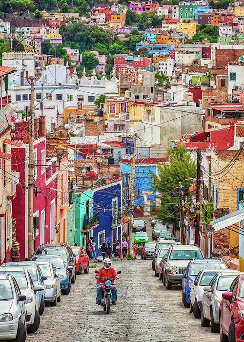 Street Greeting Card featuring the photograph Street in Guanajuato Mexico by Tatiana Travelways