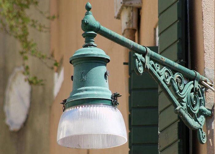 Street Light Greeting Card featuring the photograph Street Lamp - Venice by Yvonne M Smith