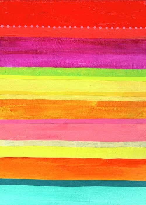 Abstract Art Greeting Card featuring the painting Stripe Study #2 by Jane Davies