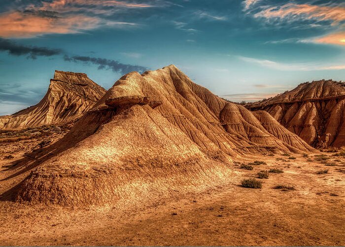 Bardenas Greeting Card featuring the photograph Stroke Peak - Bardenas Reales by Micah Offman