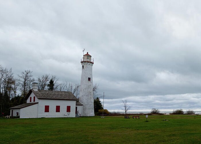 Sturgeon Greeting Card featuring the photograph Sturgeon Point Ligthouse, Lake Huron by Rich S