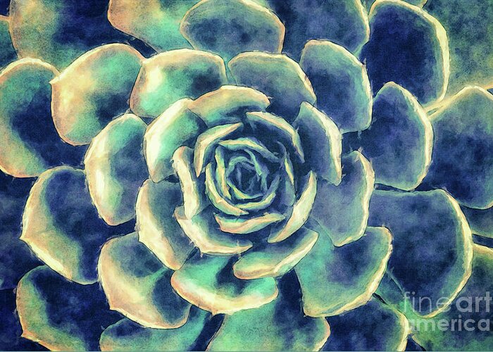 Succulent Greeting Card featuring the digital art Succulent Plant by Phil Perkins