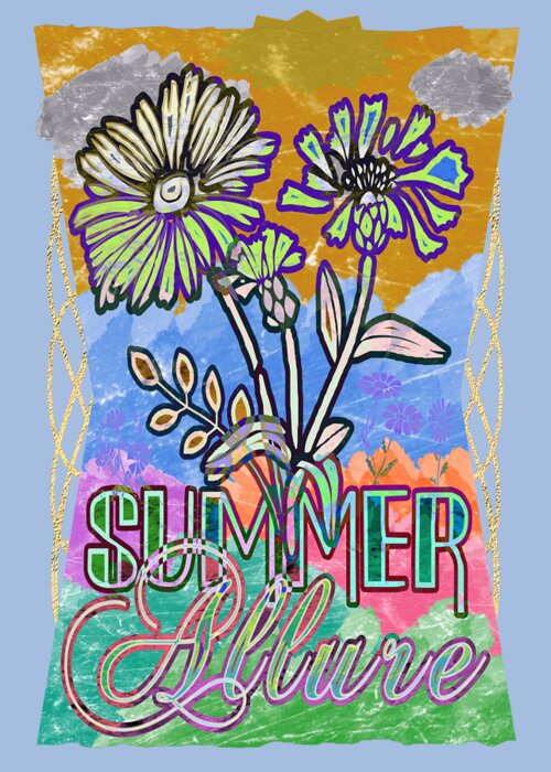 Summer Allure Greeting Card featuring the digital art Summer Allure Fun in the Sun by Delynn Addams