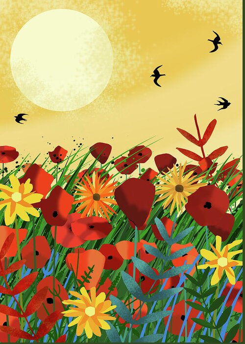 Sunny Greeting Card featuring the mixed media Summer Day by Andrew Hitchen