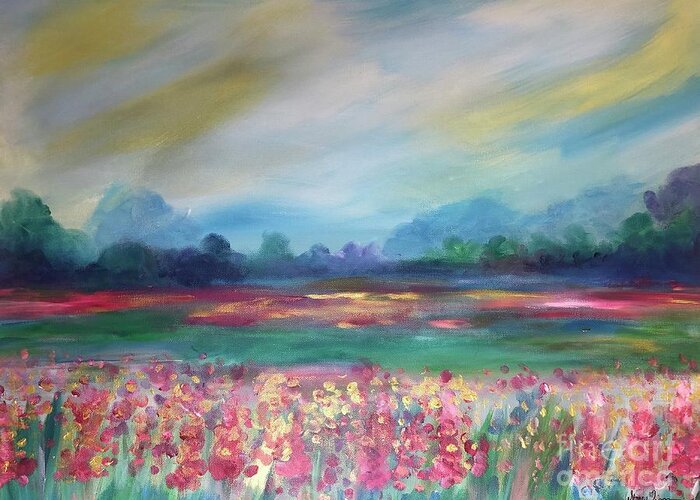 Poppies Greeting Card featuring the painting Summer Impressions by Stacey Zimmerman