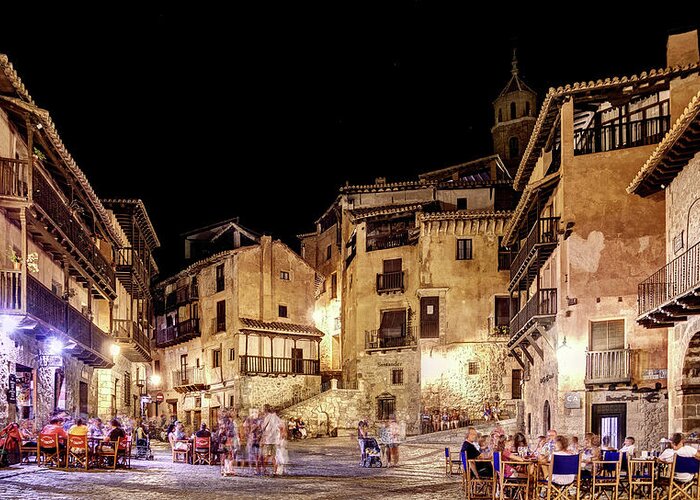 Albarracin Greeting Card featuring the photograph Summer Night in Albarracin Spain by Weston Westmoreland
