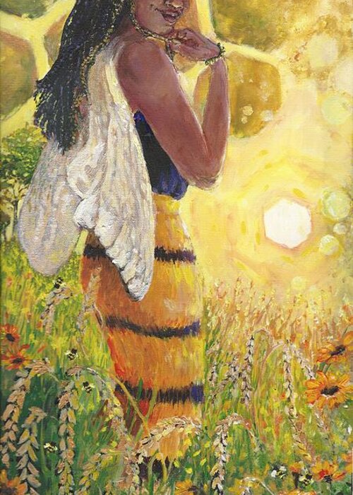 Summer Greeting Card featuring the painting Summer Siren by Merana Cadorette