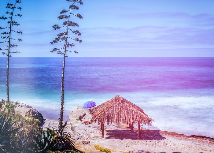 La Jolla Greeting Card featuring the photograph Summer Surf Shack Retro by Joseph S Giacalone