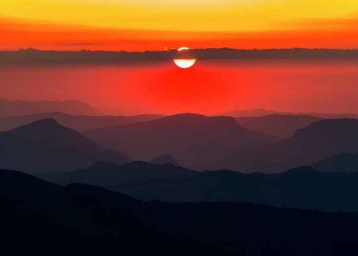 Balkan Mountains Greeting Card featuring the photograph Sun Eye by Evgeni Dinev