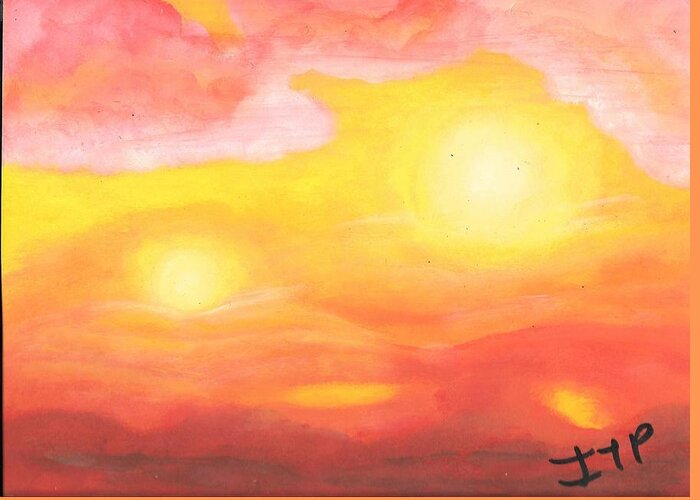 Sun Greeting Card featuring the painting Sun Like Me by Esoteric Gardens KN