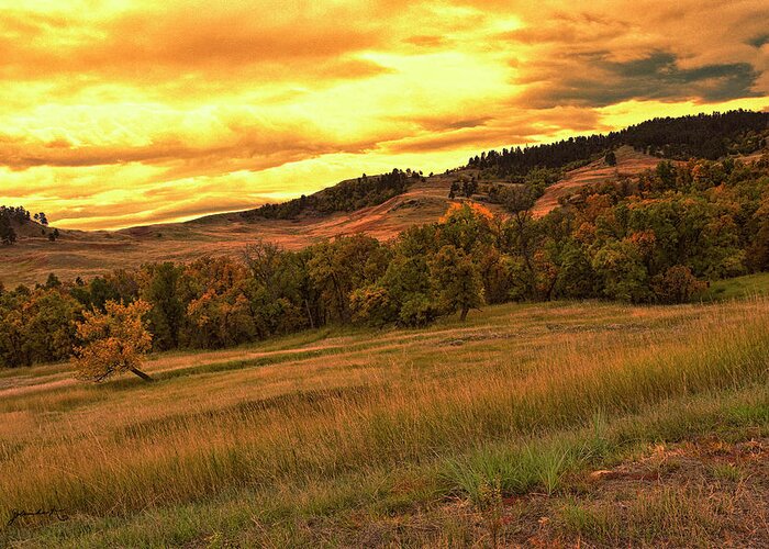 Landscape Greeting Card featuring the photograph Sundown In Wyoming by Gerlinde Keating - Galleria GK Keating Associates Inc