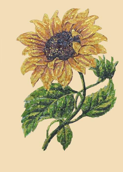 Sunflower Greeting Card featuring the mixed media Sunflower by Matthew Lazure