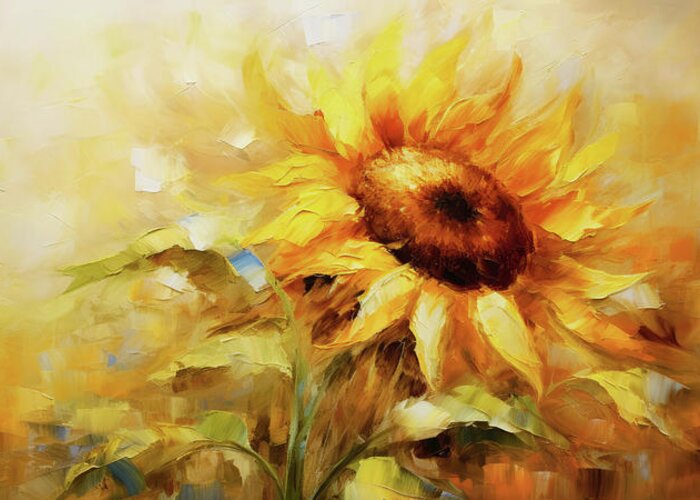 Sunflower Greeting Card featuring the digital art Sunflower by Imagine ART