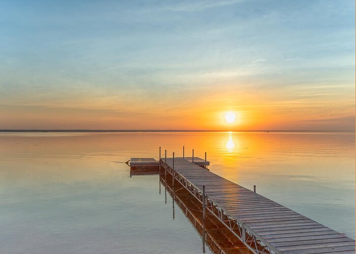 Sunrise Greeting Card featuring the photograph Sunrise on Oneida Lake by Rod Best