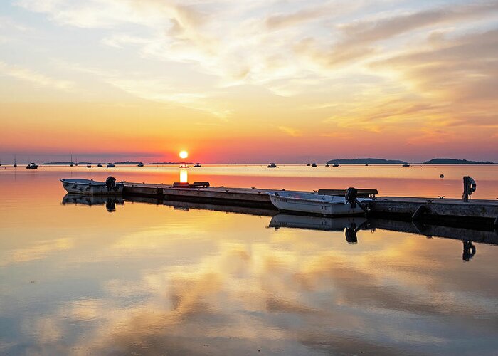 Quincy Greeting Card featuring the photograph Sunrise on Wollaston Beach Quincy Massachusetts by Toby McGuire