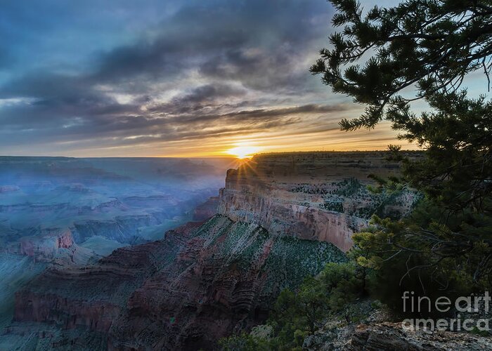 Grand Canyon Greeting Card featuring the photograph Sunrise Over Grand Canyon National Park by Tom Watkins PVminer pixs
