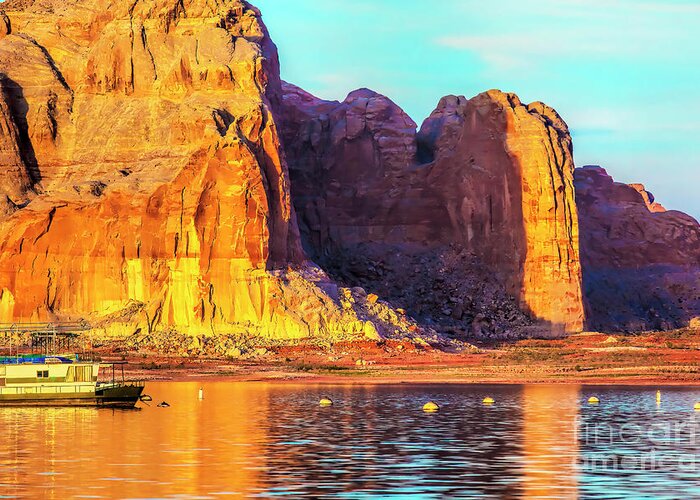 Sunset At Lake Powell Greeting Card featuring the photograph Sunset at Lake Powell, AZ by Felix Lai