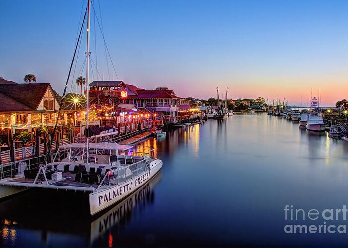Shem Creek Greeting Card featuring the photograph Sunset at Shem Creek by Shelia Hunt