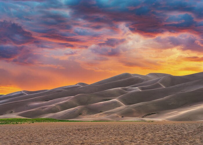 Great Sand Dunes National Park Greeting Card featuring the photograph Sunset At the Dunes by Darren White