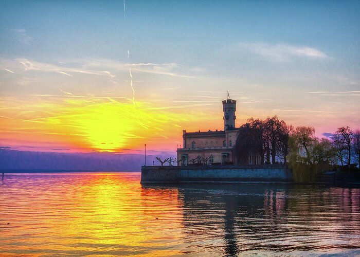 Friedrichshafen Greeting Card featuring the photograph Sunset colors by Tatiana Travelways