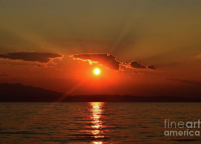Harmony Greeting Card featuring the photograph Sunset Enlightenment by Leonida Arte