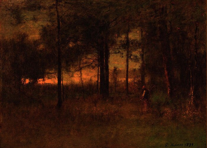 America Greeting Card featuring the painting Sunset in Georgia by George Inness