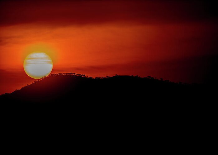 Africa Greeting Card featuring the photograph Sunset in Uganda by Stefan Knauer
