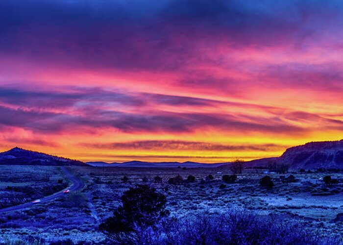 America Greeting Card featuring the photograph Sunset in Utah, HDR by Jean-Luc Farges