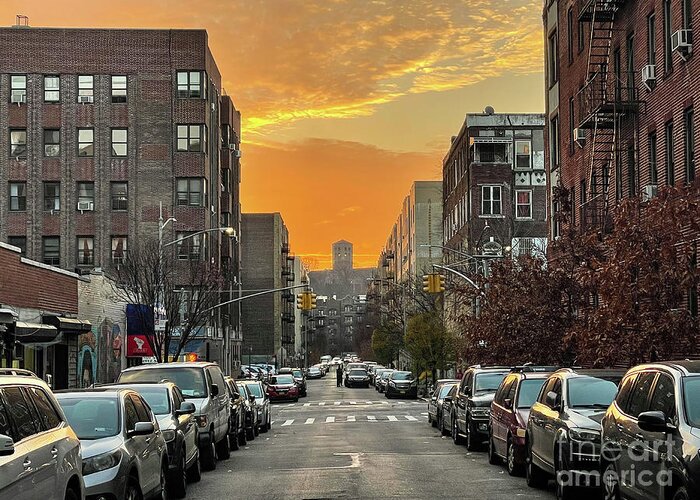 Sunset Greeting Card featuring the photograph Sunset on Cooper Street by Cole Thompson