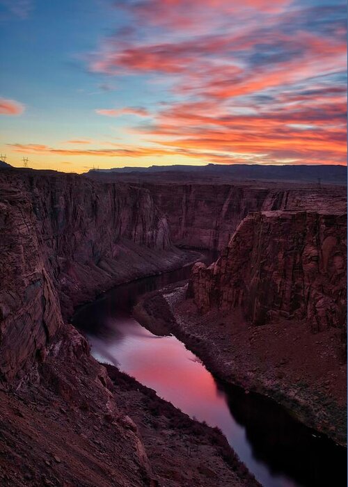 Sunset Greeting Card featuring the photograph Sunset on the Colorado River by Bradley Morris