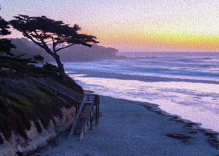 Ngc Greeting Card featuring the photograph Sunset Painting at Carmel Beach by Robert Carter