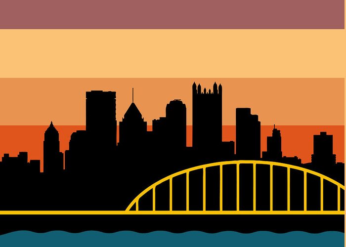  Greeting Card featuring the digital art Sunset Series Three by Pittsburgh Clothing Co