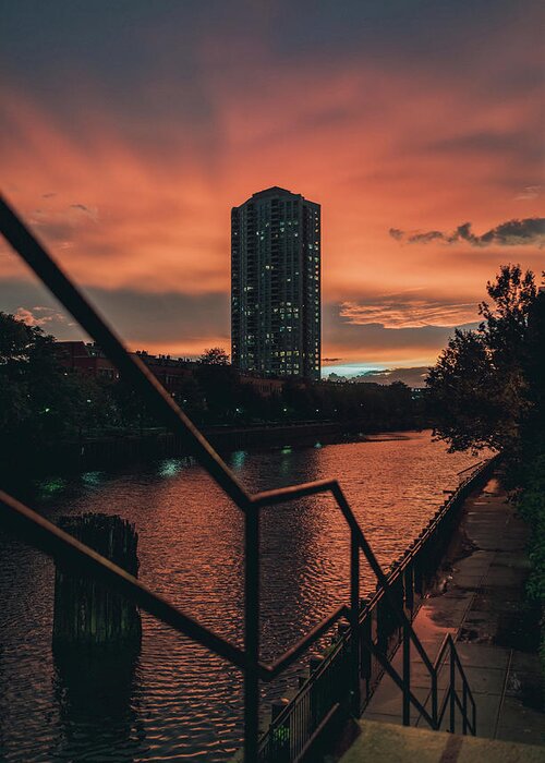 Chicago Greeting Card featuring the photograph Sunset Wild by Nisah Cheatham