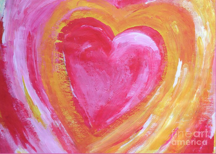 Love Greeting Card featuring the painting Sunshine heart by Stella Levi