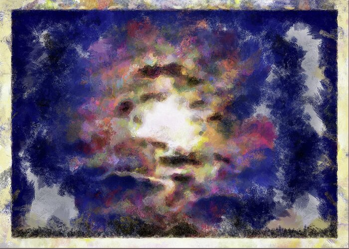 Moon Greeting Card featuring the mixed media Surreal Moonscape by Christopher Reed