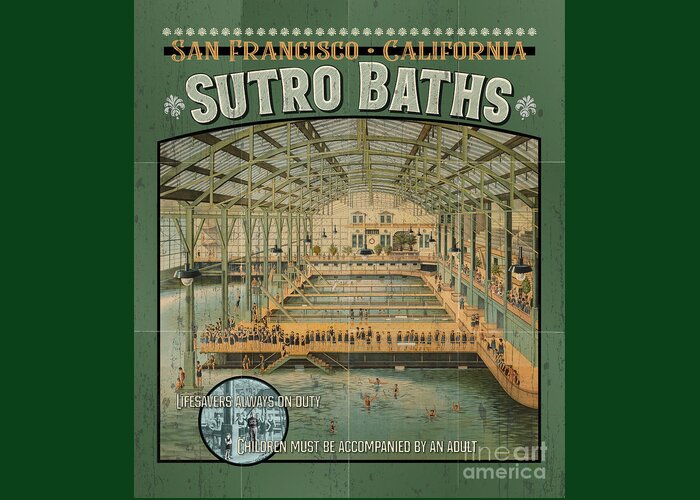 Sutro Baths Greeting Card featuring the digital art Sutro Baths Poster by Brian Watt