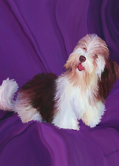 Dog Paintings. Pet Paintings Greeting Card featuring the painting Suzy by David Wagner