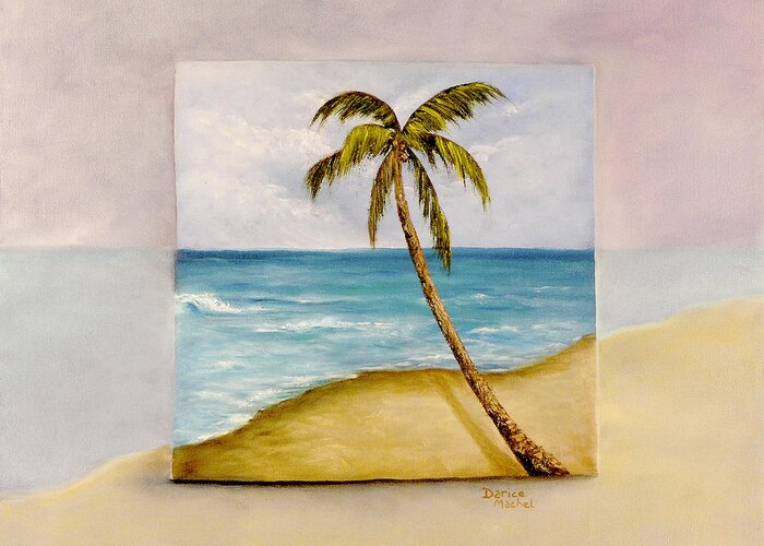 Tropical Island Greeting Card featuring the painting Swaying Palm by Darice Machel McGuire