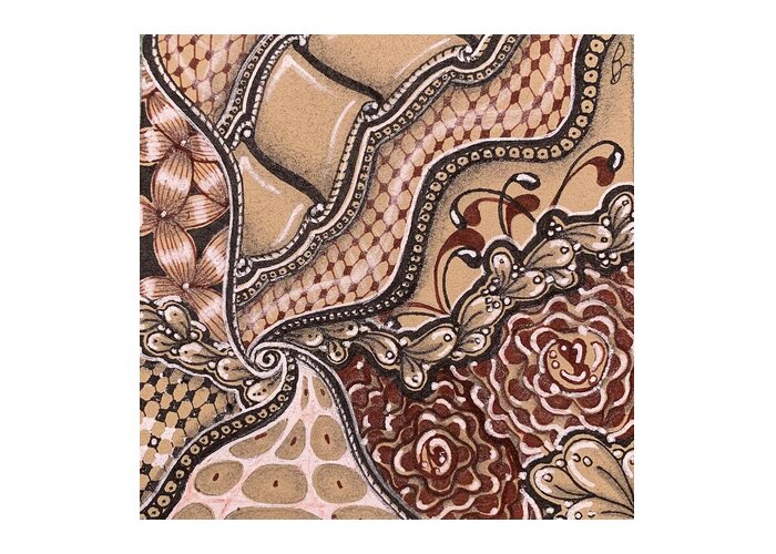 Flower Greeting Card featuring the drawing Swirl by Brenna Woods