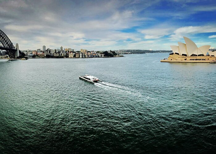 Sydney Greeting Card featuring the photograph Sydney Harbour Panorama by Sarah Lilja