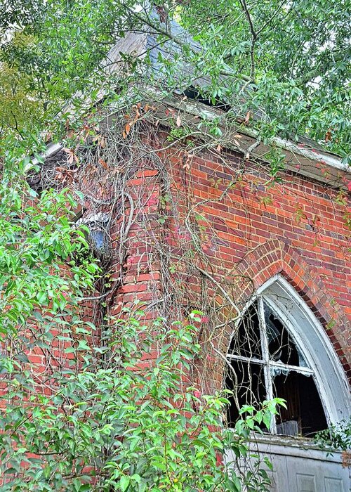 Tabernacle Baptist Church Ruins Blackville Sc 2 Greeting Card featuring the photograph Tabernacle Baptist Church Ruins Blackville Sc 2 by Lisa Wooten