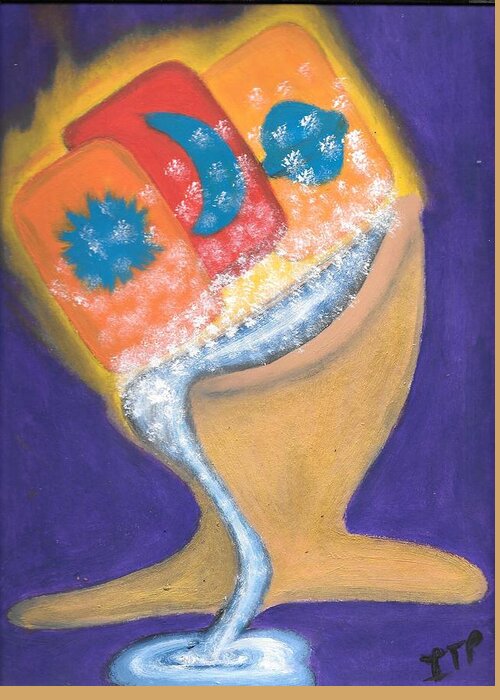 Tarot Greeting Card featuring the painting Tarot Tied by Esoteric Gardens KN