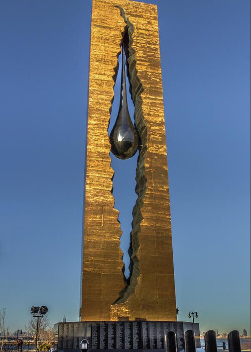 Tear Drop Greeting Card featuring the photograph Tear Drop Memorial in Bayonne, New Jersey by Elvira Peretsman