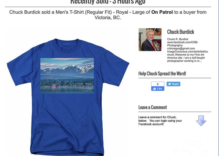 On Patrol Greeting Card featuring the photograph Tee-Shirt Sale by Chuck Burdick