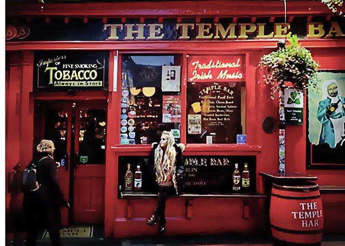 Dublin Greeting Card featuring the photograph Temple Bar District in Dublin by Peggy Dietz