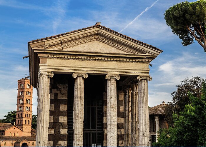 Temple Of Portunus Greeting Card featuring the photograph Temple of Portunus in the Forum Boarium by Fabiano Di Paolo