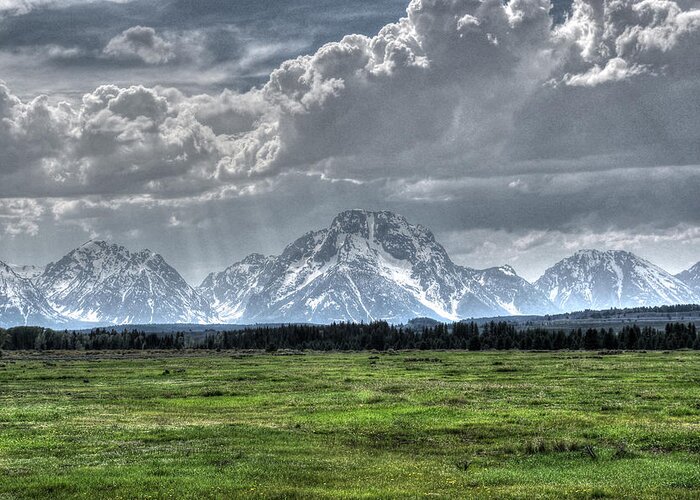  Greeting Card featuring the photograph Teton Long View by David Armstrong