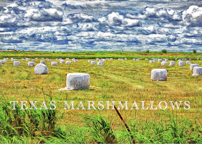 Harvest Greeting Card featuring the photograph Texas Marshmallows-Digital Art by Steve Templeton