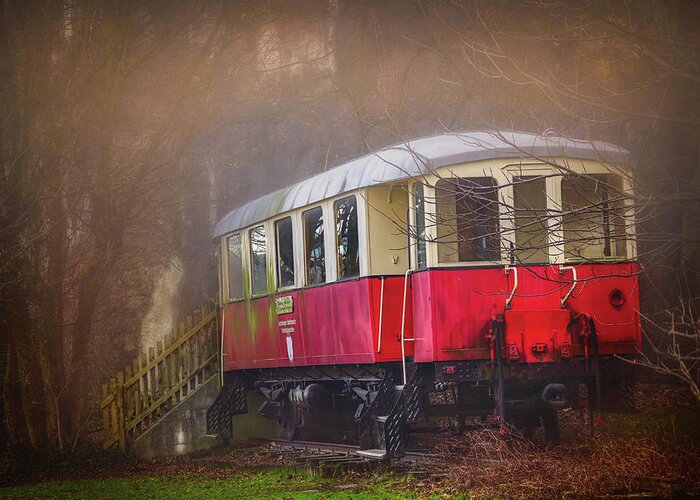 Tram Greeting Card featuring the photograph The Abandoned Tram in Salzburg Austria by Carol Japp